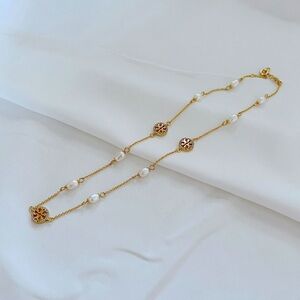 Tory Burch Gold and Pearl Necklace
